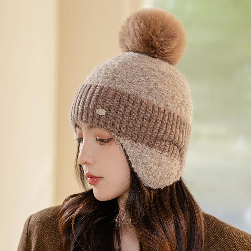 Классическая бейсболка с ушами, толстая, утепленная, трикотажная, эластичная, зимняя, теплая, спортивная шапка с полями для женщин One size темно-коричневого