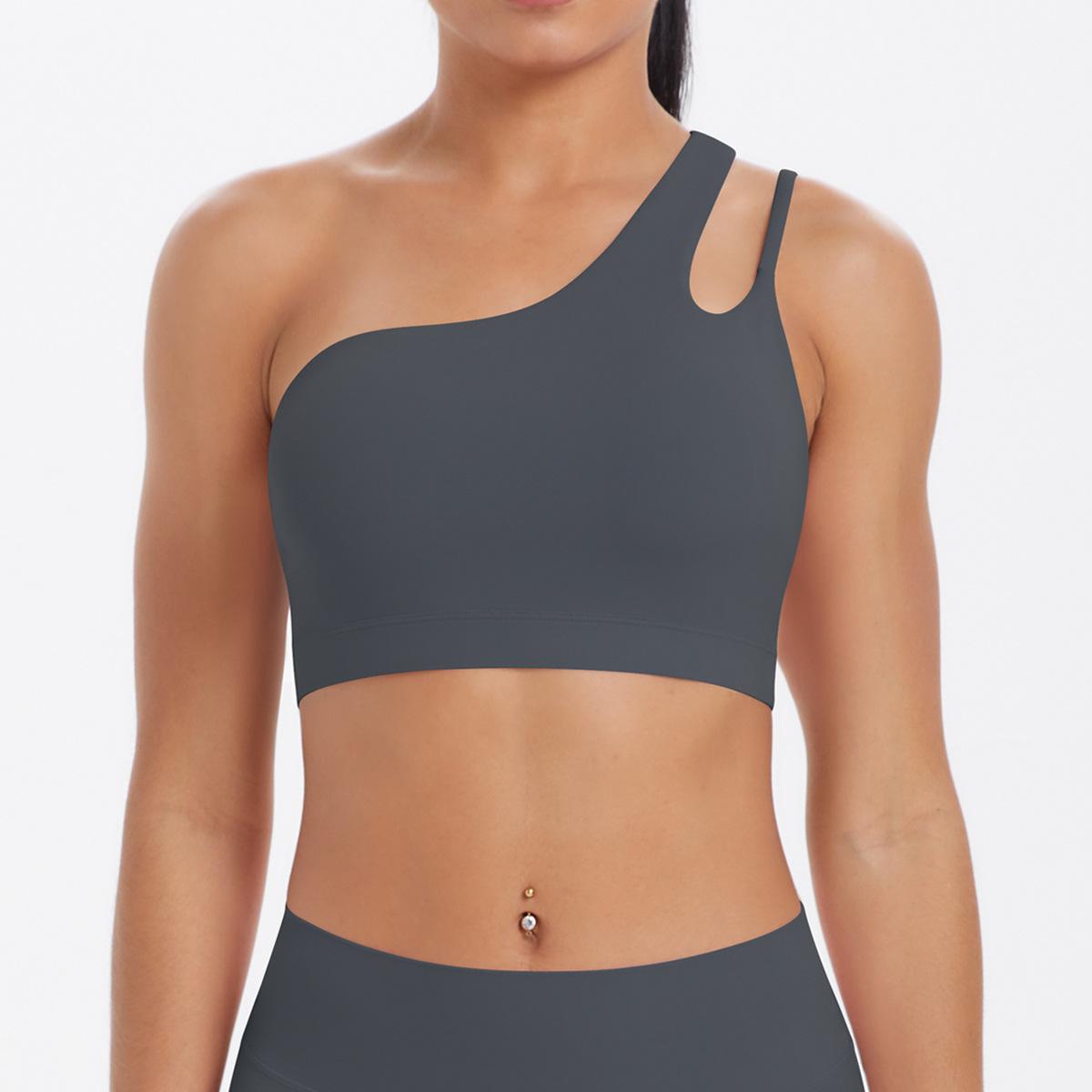 Slant Shoulder Beautiful Back Yoga Bra Nude Sports Bra Irregular Single Shoulder Strap Running Fitness Vest Top For Women L
Slant Shoulder Beautiful Back Yoga Bra Nude Sports Bra Irregular Single Shoulder Strap Running Fitness Vest Top For Women L