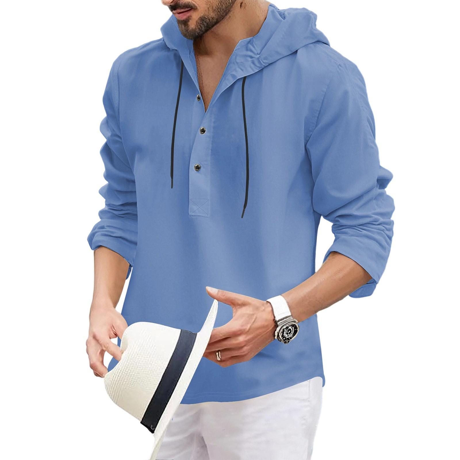 Мужская футболка с капюшоном на пуговицах, свободная повседневная толстовка с длинными рукавами и капюшоном XL светло-синий
Мужская футболка с капюшоном на пуговицах, свободная повседневная толстовка с длинными рукавами и капюшоном XL светло-синий