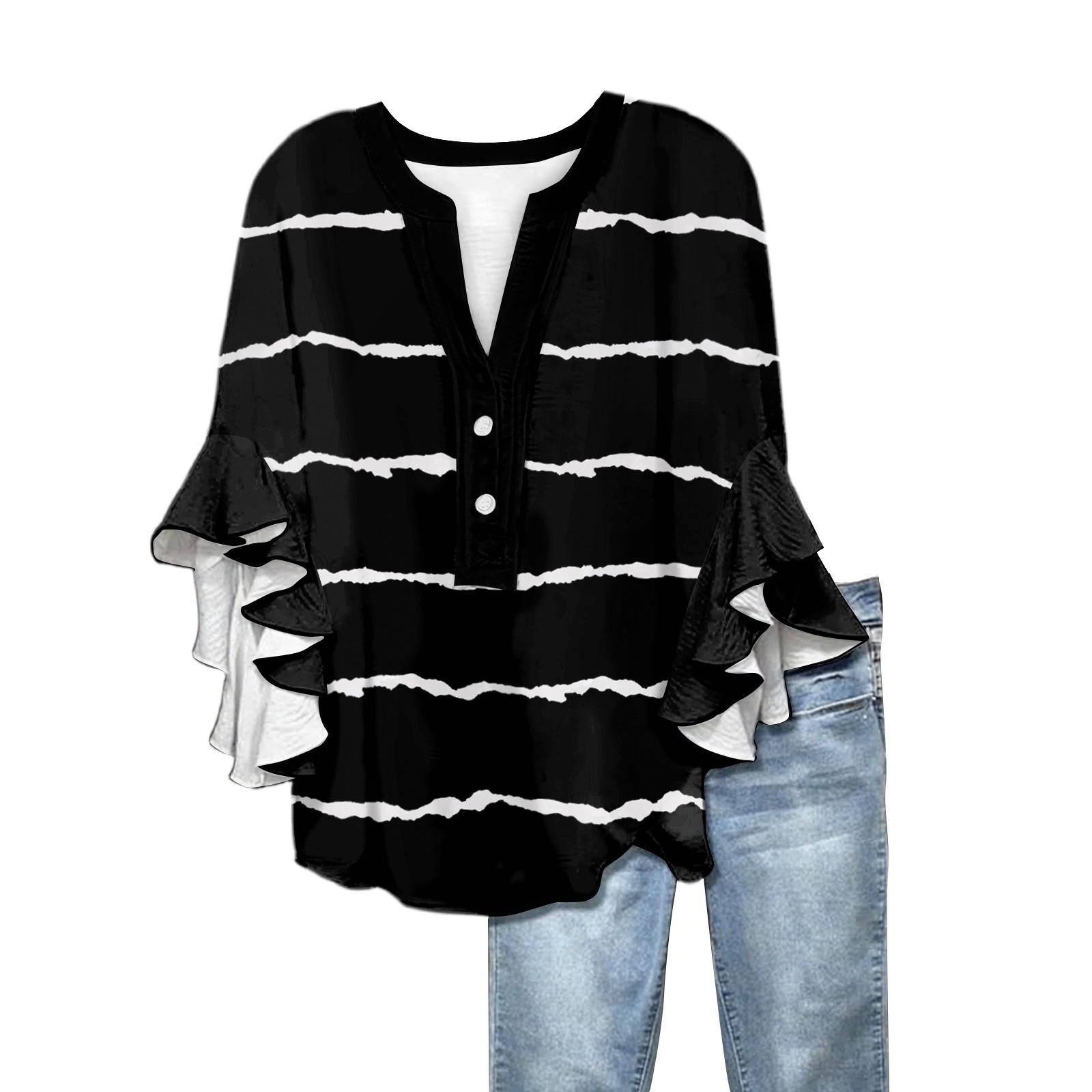 Summer Tops For Women Cute V Neck 3/4 Sleeve Blouses Print Top Casual Shirts XXL чёрный
Summer Tops For Women Cute V Neck 3/4 Sleeve Blouses Print Top Casual Shirts XXL чёрный