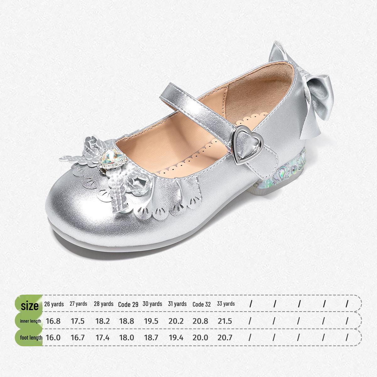 Snuffy Girls Silver Leather Princess Heels for Kids - 2026 Spring/Autumn Collection 29
Snuffy Girls Silver Leather Princess Heels for Kids - 2026 Spring/Autumn Collection 29