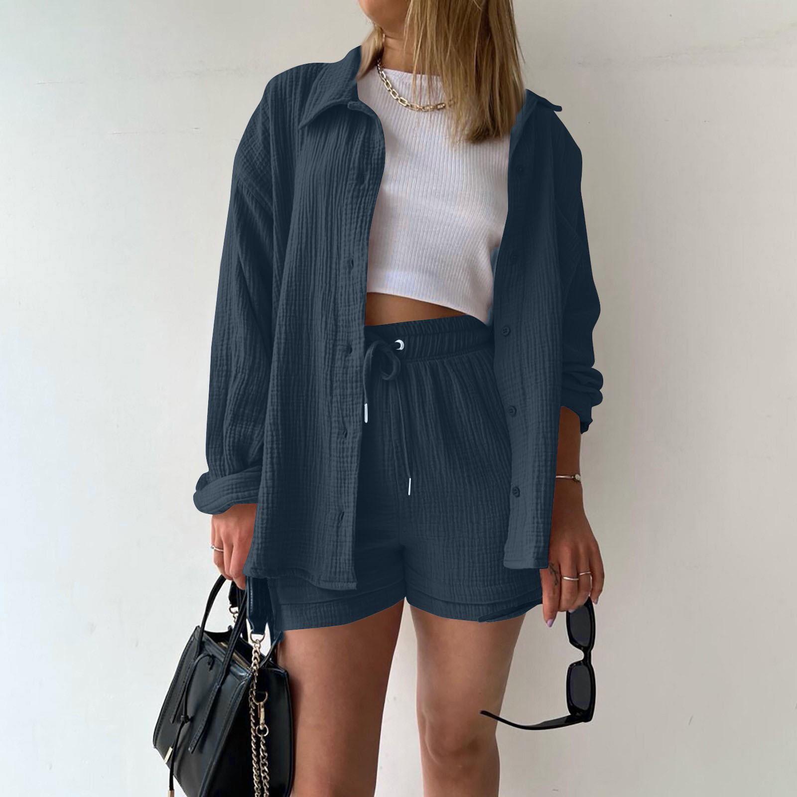 Women s Casual Summer Two-Piece Set Loose Fit Button-Down Shirt and Elastic Waist Shorts in Red XXL
Women s Casual Summer Two-Piece Set Loose Fit Button-Down Shirt and Elastic Waist Shorts in Red XXL