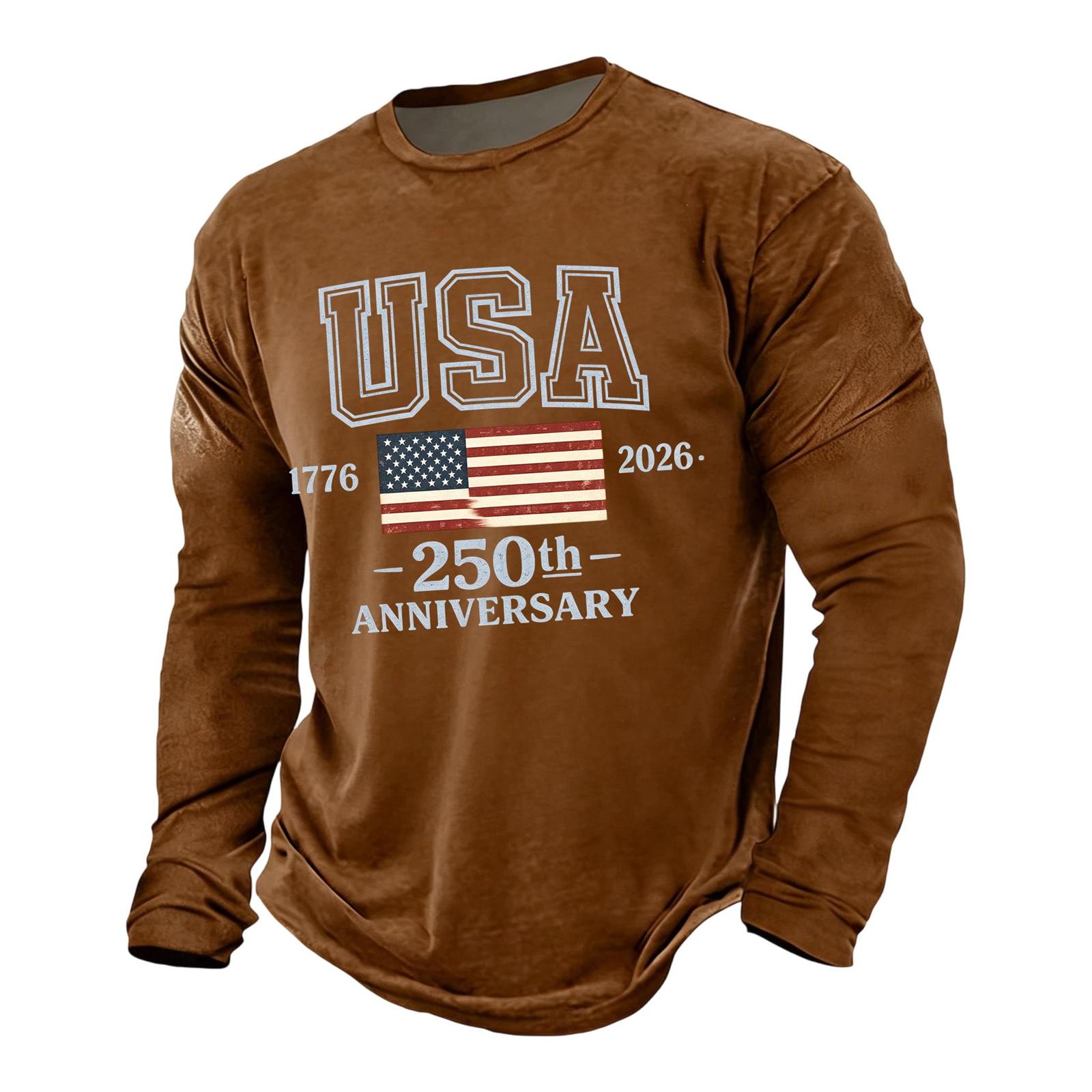 Men s Casual Short Sleeve T-Shirt Printed Letter Design USA 250th Anniversary Commemorative Graphic Summer Top M коричневый
Men s Casual Short Sleeve T-Shirt Printed Letter Design USA 250th Anniversary Commemorative Graphic Summer Top M коричневый