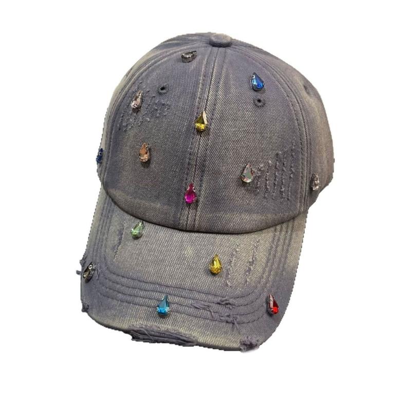 Rhinestones Baseball Hat Fashion Denims Hat Retros Street Hat Sunshades Hat for Fashion Enthusiasts
Rhinestones Baseball Hat Fashion Denims Hat Retros Street Hat Sunshades Hat for Fashion Enthusiasts