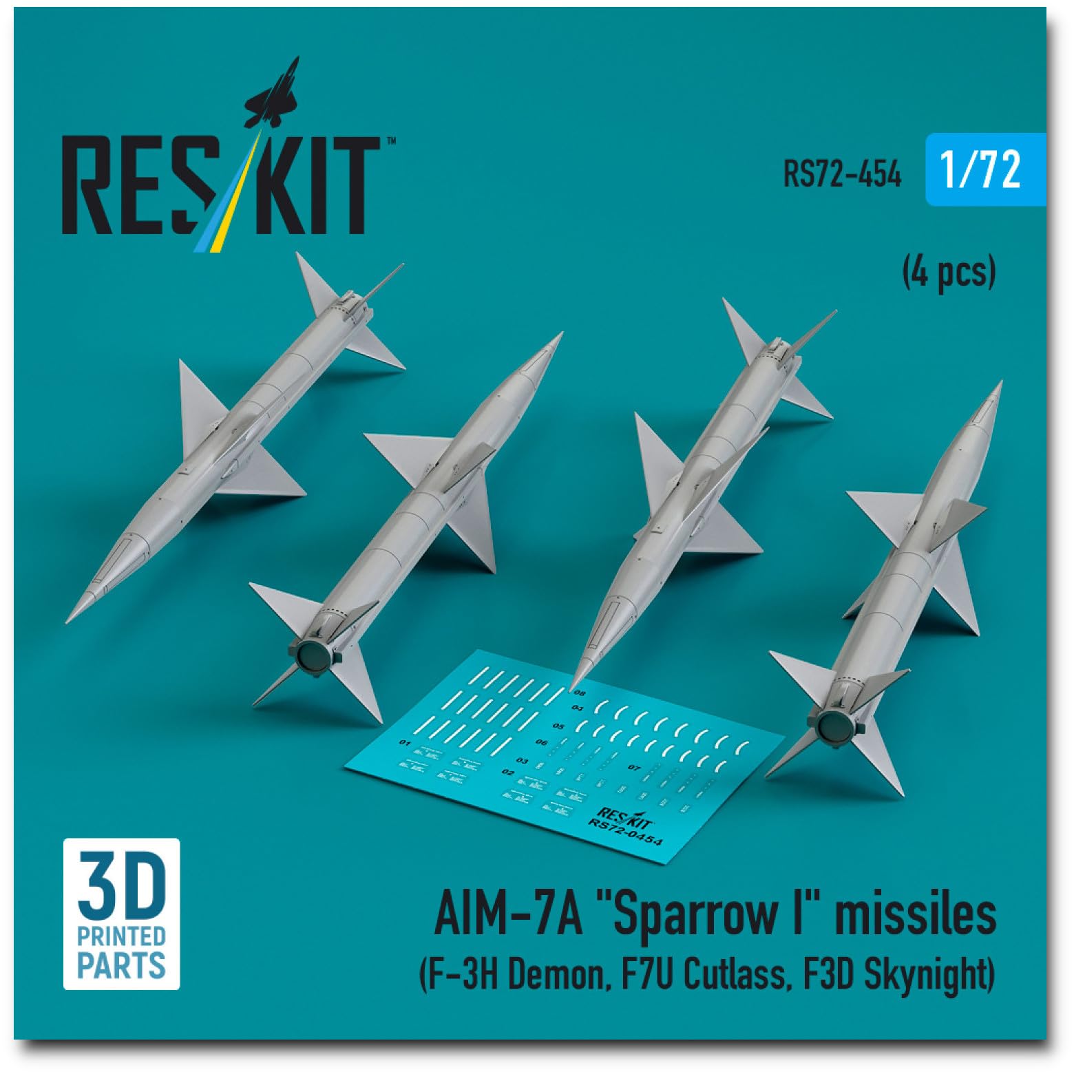 Reskit Missile 3D printer resin kit 1/72 AIM-7A Sparrow I (4 pieces) RSK72-0454 (Airplane)
Reskit Missile 3D printer resin kit 1/72 AIM-7A Sparrow I (4 pieces) RSK72-0454 (Airplane)