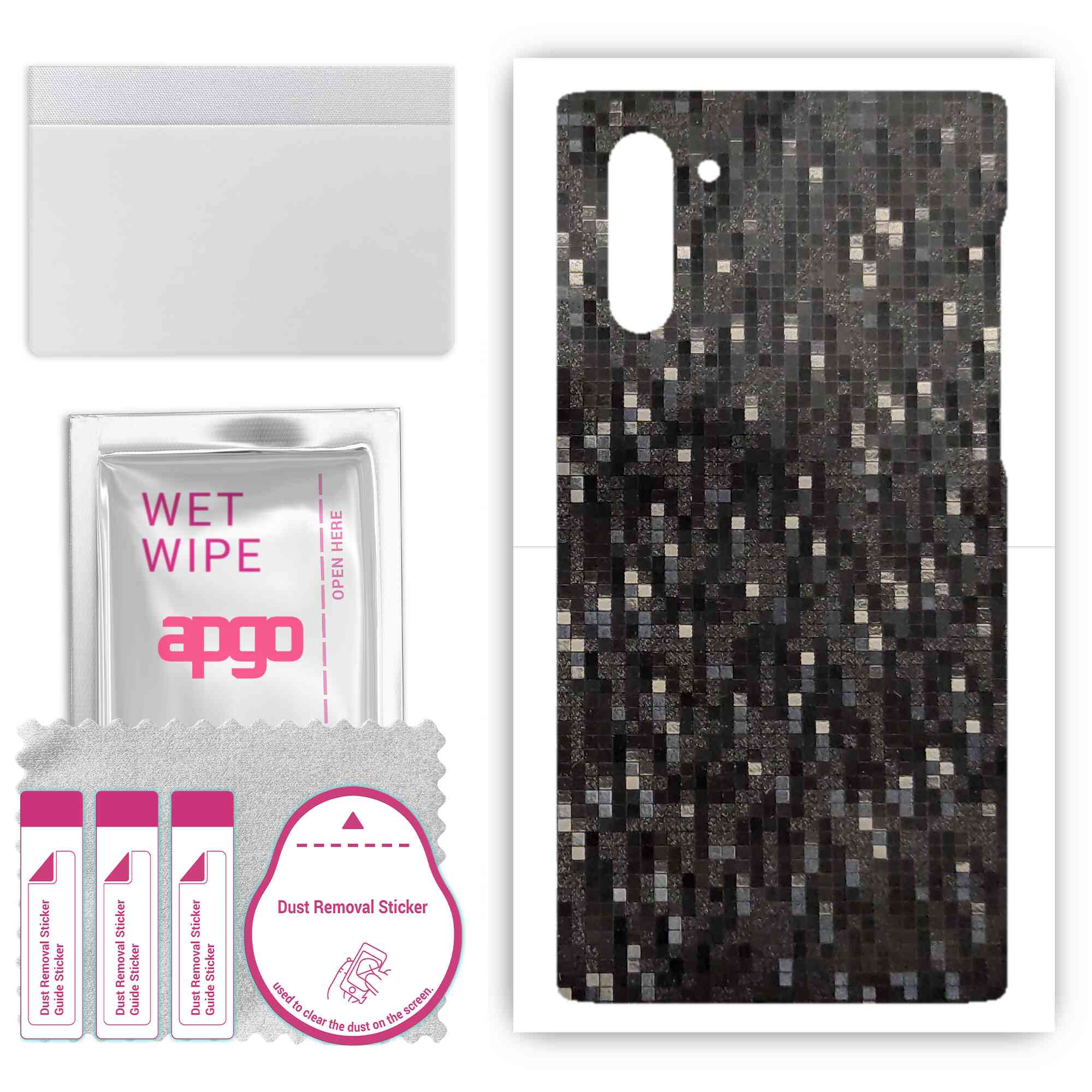 Apgo Protective Skin Sticker for the back compatible with Samsung Galaxy Note 10 5G, Wrap Film, Foil, Vinyl - Pattern Carbon Black Pixel
Apgo Protective Skin Sticker for the back compatible with Samsung Galaxy Note 10 5G, Wrap Film, Foil, Vinyl - Pattern Carbon Black Pixel