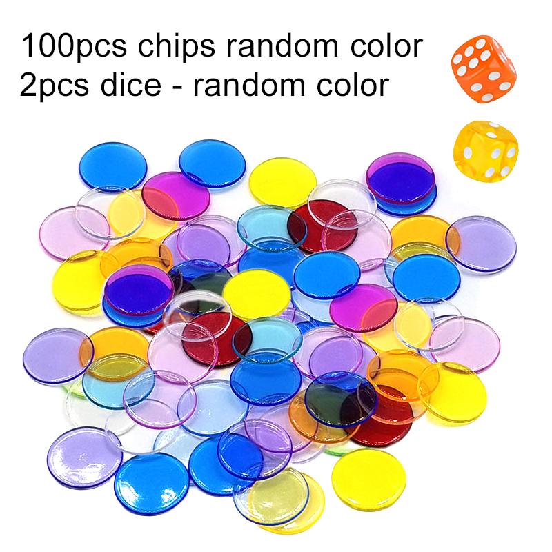 100pcs 19mm Plastic Chips with Dice DIY Tokens Color Transparent Board Game Coins Bingo Accessories Teaching Game Coins TMZ
100pcs 19mm Plastic Chips with Dice DIY Tokens Color Transparent Board Game Coins Bingo Accessories Teaching Game Coins TMZ