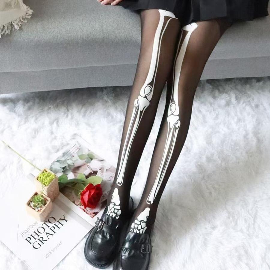 1 Piece White Bone Print Sexy Black Pantyhose, Valentine S Day Exclusive, Gothic Bone Pattern, Anti-Snag & Ultra-Thin M
1 Piece White Bone Print Sexy Black Pantyhose, Valentine S Day Exclusive, Gothic Bone Pattern, Anti-Snag & Ultra-Thin M