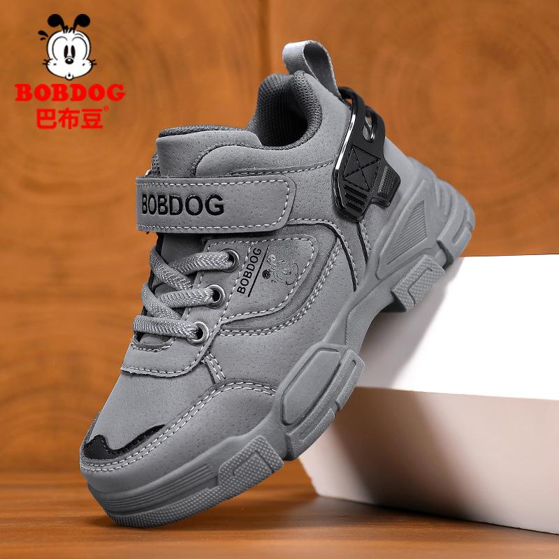 Детские хлопковые ботинки Babu Bean 2025 Зима Новые для мальчиков и девочек Кожаная поверхность Флисовая утолщенная теплая Большая хлопковая обувь для снега 39