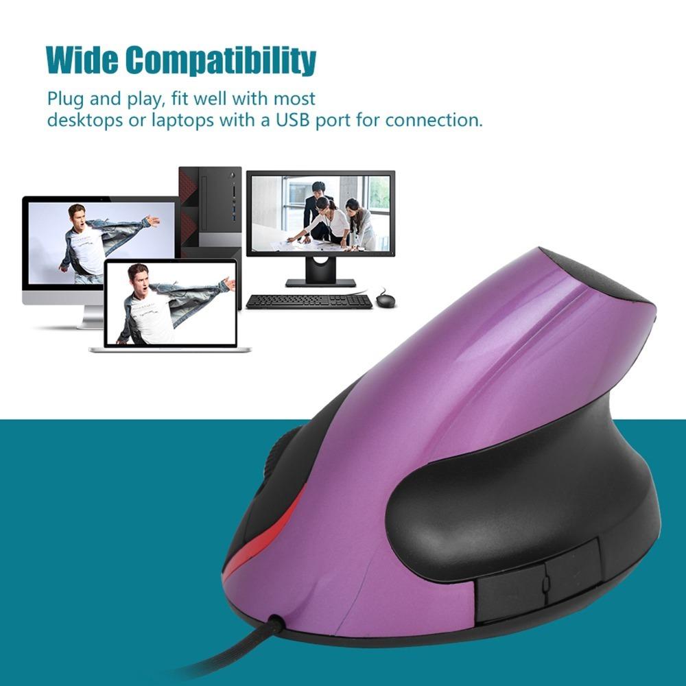 5 Buttons Vertical Mouse 1200DPI Gaming Mouse Comfort Grip Ergonomic Mouse Office фіолетовий
5 Buttons Vertical Mouse 1200DPI Gaming Mouse Comfort Grip Ergonomic Mouse Office фіолетовий