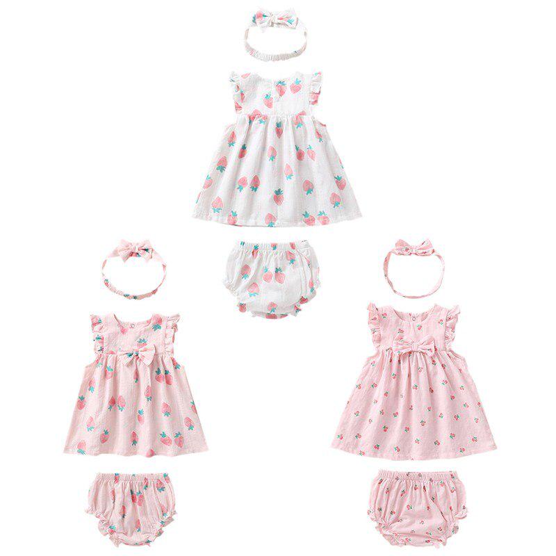 Summer Casual Baby Girls Strawberry Pattern Flare Sleeve Dress With PP Pants Headband Sundress Set S
Summer Casual Baby Girls Strawberry Pattern Flare Sleeve Dress With PP Pants Headband Sundress Set S