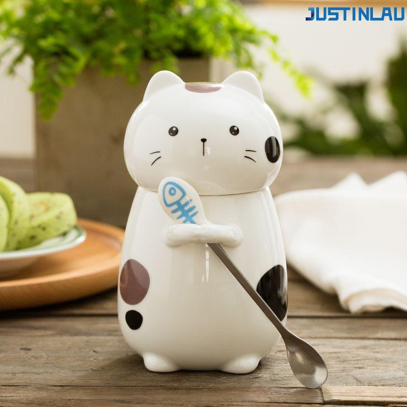 JUSTINLAU Cute Mugs with Lid and Spoon Three-dimensional Cat Coffee Milk Cups Funny Tableware Student Water Bottle Ceramic Mug 400ml
JUSTINLAU Cute Mugs with Lid and Spoon Three-dimensional Cat Coffee Milk Cups Funny Tableware Student Water Bottle Ceramic Mug 400ml