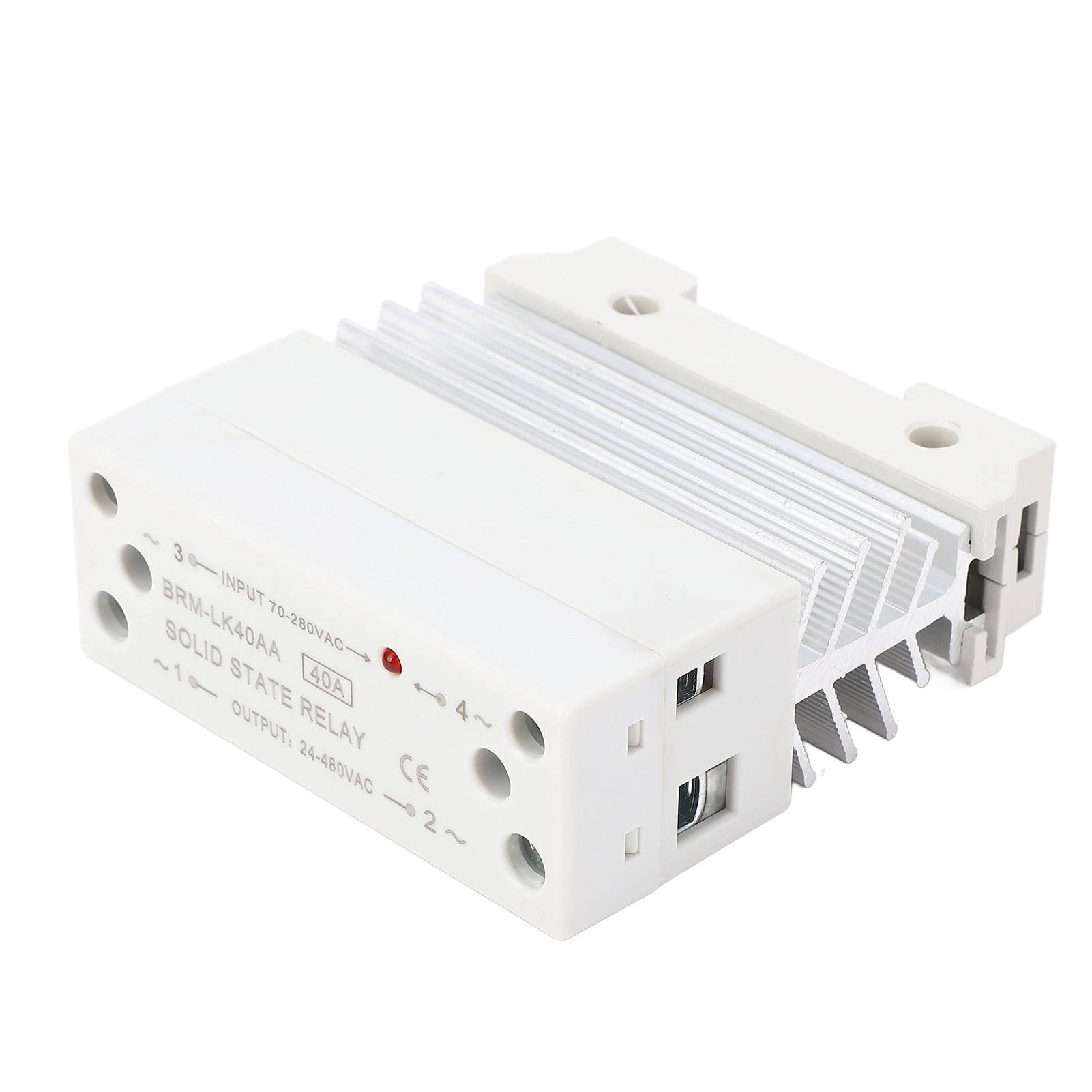Din Rail Solid State Relay Integrated 70‑280VAC Input 24‑480VAC Output Single Phase Solid State Rela
Din Rail Solid State Relay Integrated 70‑280VAC Input 24‑480VAC Output Single Phase Solid State Rela
