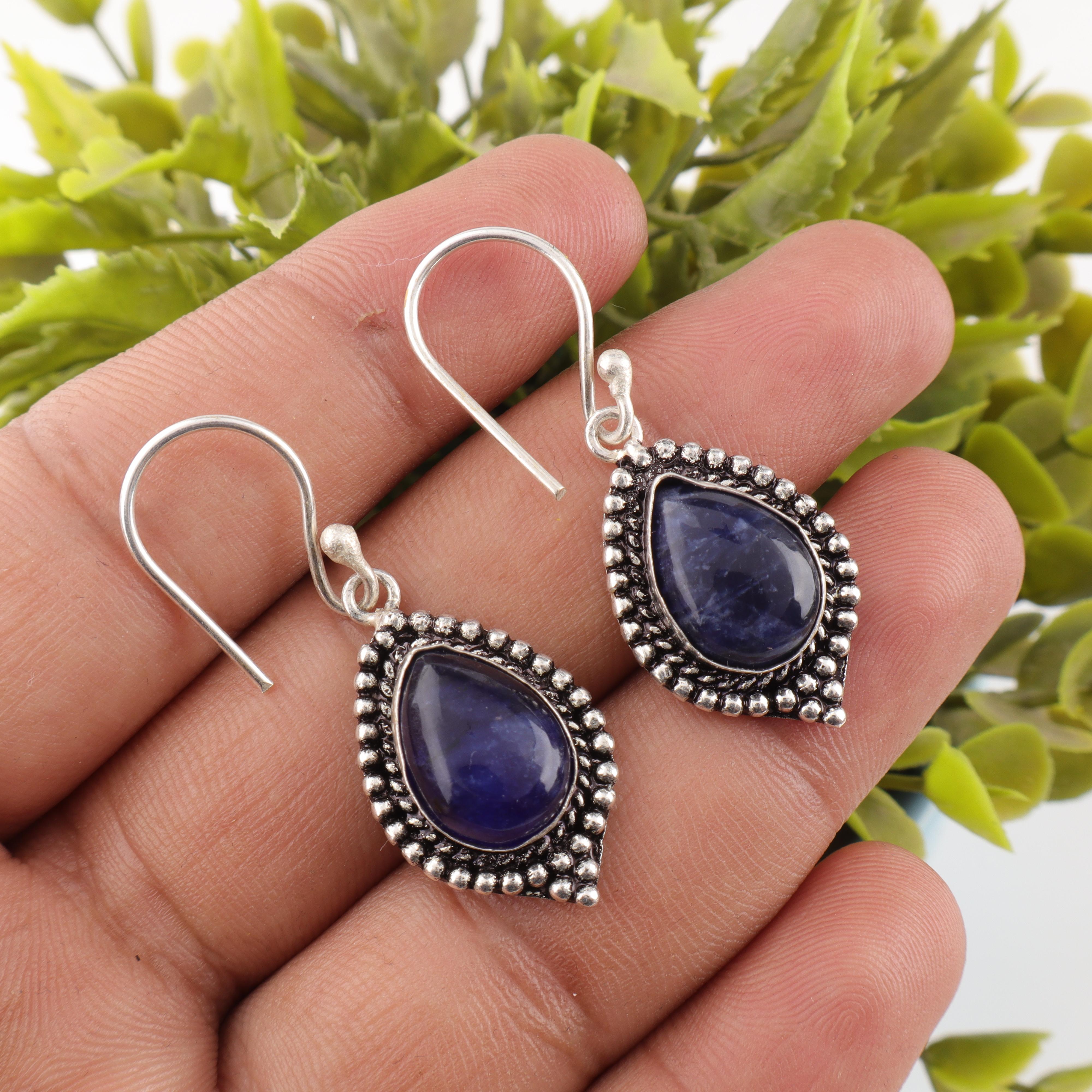 Wonderful Sodalite Gemstone Earrings, 925 Solid Sterling Silver Jewelry, Handmade Beautiful Earrings For Wedding Gift 1.6 Inches синий
Wonderful Sodalite Gemstone Earrings, 925 Solid Sterling Silver Jewelry, Handmade Beautiful Earrings For Wedding Gift 1.6 Inches синий