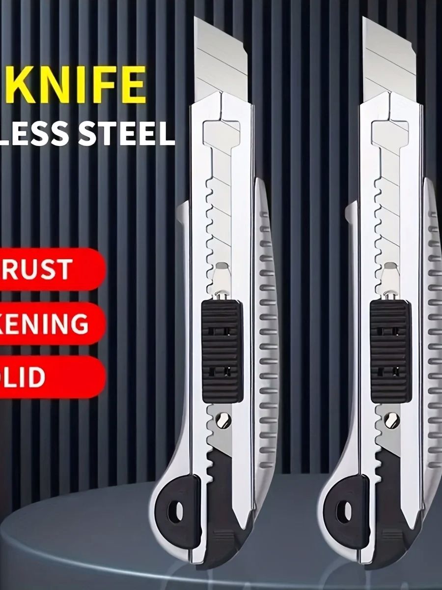 1 шт. Выдвижной нож для коробок, лезвие 18 мм, универсальный нож с пятью лезвиями, режущий инструмент из углеродистой стали с самоблокирующейся конструкцией, тележка
1 шт. Выдвижной нож для коробок, лезвие 18 мм, универсальный нож с пятью лезвиями, режущий инструмент из углеродистой стали с самоблокирующейся конструкцией, тележка