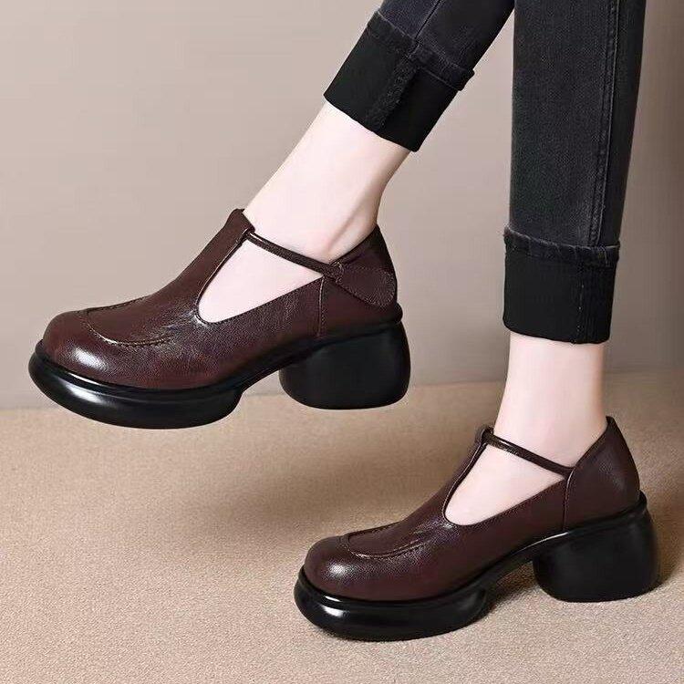 6Cm shallow mouth thick sole waterproof table small leather shoes women s soft leather thick heel Mary Jane shoes 2025 new autumn shoes 40 коричневый
6Cm shallow mouth thick sole waterproof table small leather shoes women s soft leather thick heel Mary Jane shoes 2025 new autumn shoes 40 коричневый
