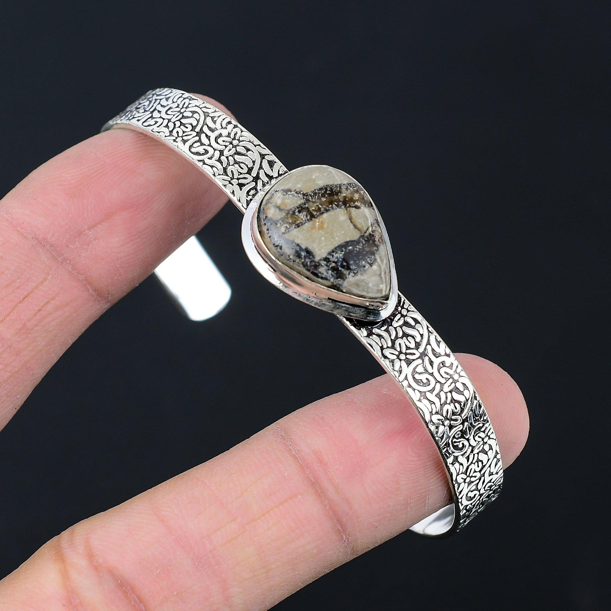 Halloween Deal 925 Silver Septarian Stone Root Chakra Art Deco Bangle Bracelet Adjustable
Halloween Deal 925 Silver Septarian Stone Root Chakra Art Deco Bangle Bracelet Adjustable