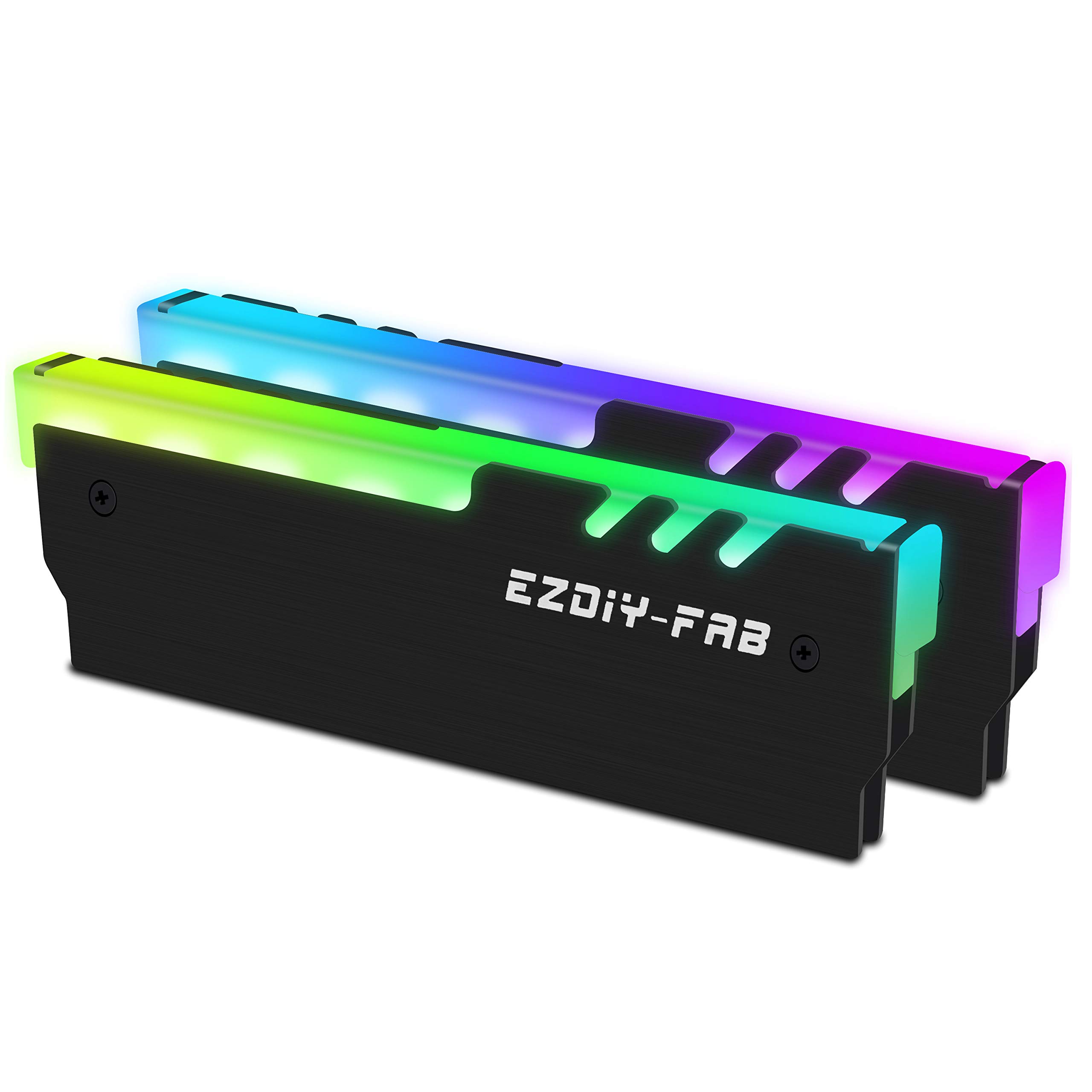 RGB RAM Cooling Memory Heatsink with Addressable RGB LED Function for Desktop Overclocked Black 2 Pieces 1 Set EZDIY-FAB (Memory PC) -
RGB RAM Cooling Memory Heatsink with Addressable RGB LED Function for Desktop Overclocked Black 2 Pieces 1 Set EZDIY-FAB (Memory PC) -