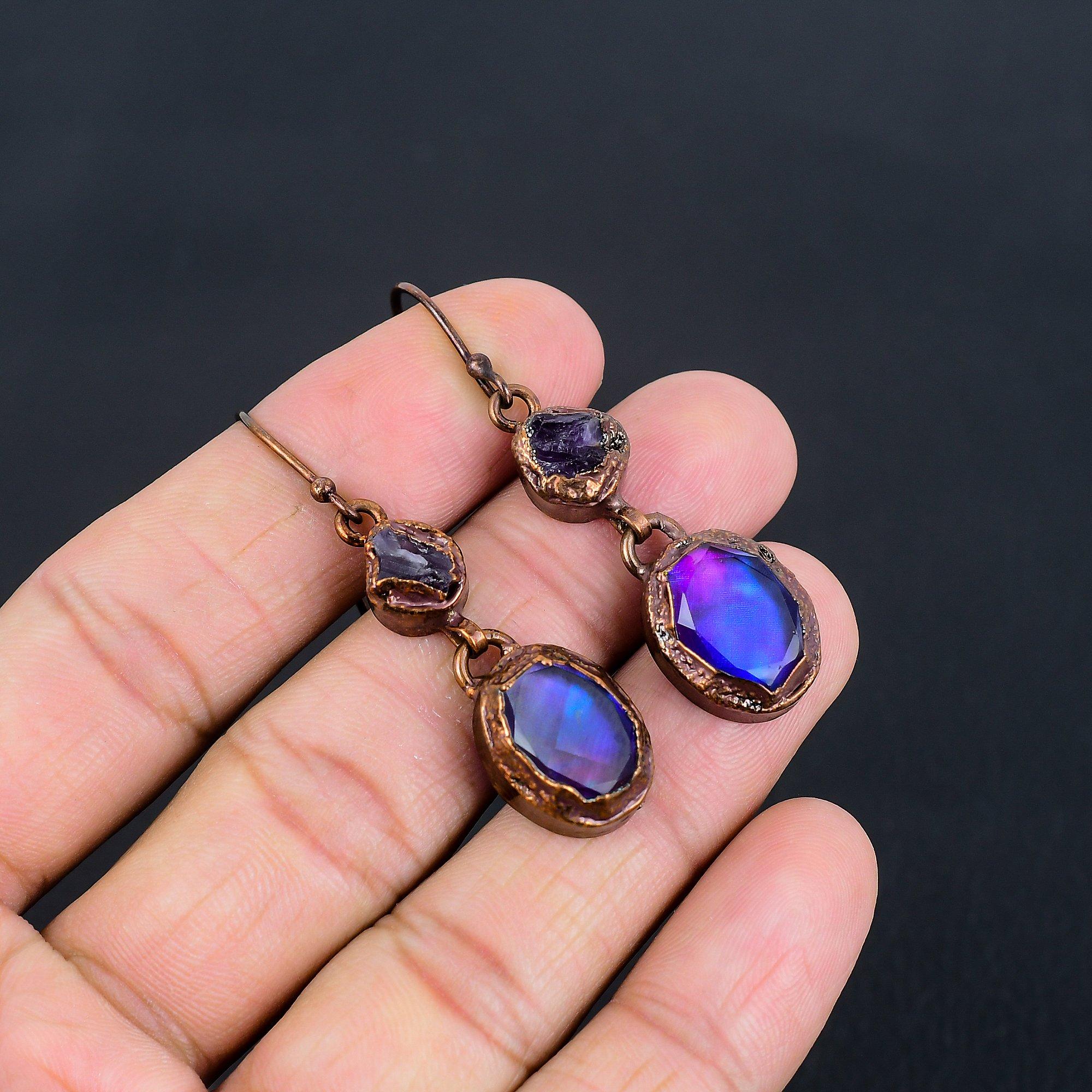 Серьги с аммолитом, Ювелирные изделия из драгоценных камней, Медные гальваноформованные серьги ручной работы, Ювелирные изделия новейшего дизайна 2.55 Inches
Серьги с аммолитом, Ювелирные изделия из драгоценных камней, Медные гальваноформованные серьги ручной работы, Ювелирные изделия новейшего дизайна 2.55 Inches