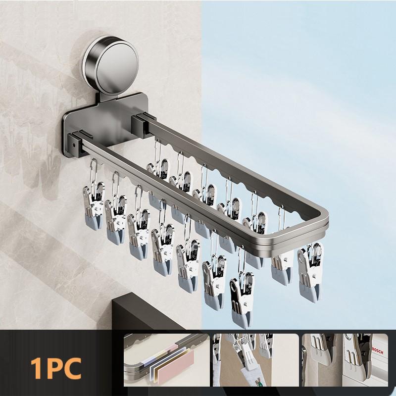 Сушилка на присосках для балкона, складная сушилка для носков, бытовая вешалка для одежды, настенная сушилка с несколькими зажимами для носков серый
Сушилка на присосках для балкона, складная сушилка для носков, бытовая вешалка для одежды, настенная сушилка с несколькими зажимами для носков серый