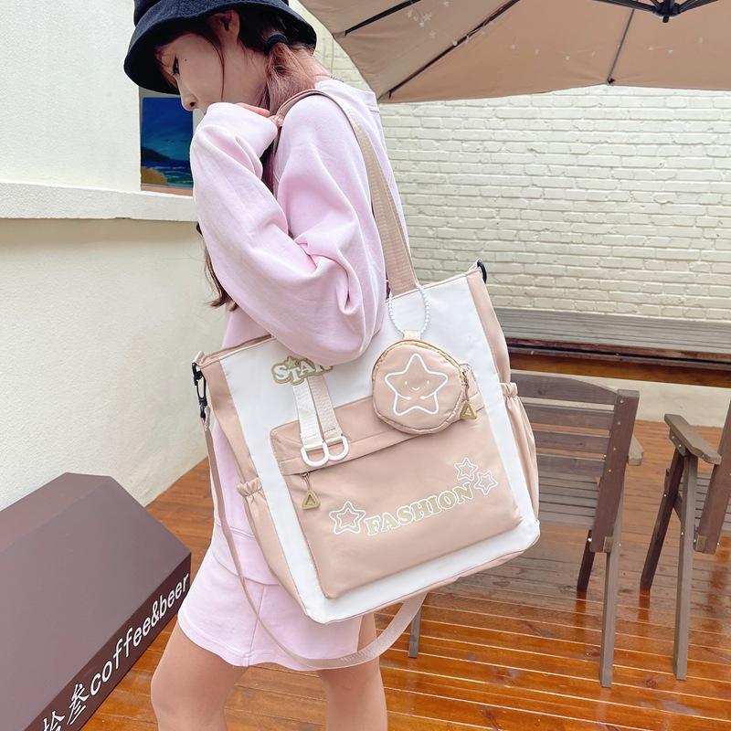 Милая студенческая сумка-тоут, сумка для репетиторства, сумка-мессенджер, сумка для досуга большой вместимости для старшеклассницы, женская розовый
Милая студенческая сумка-тоут, сумка для репетиторства, сумка-мессенджер, сумка для досуга большой вместимости для старшеклассницы, женская розовый