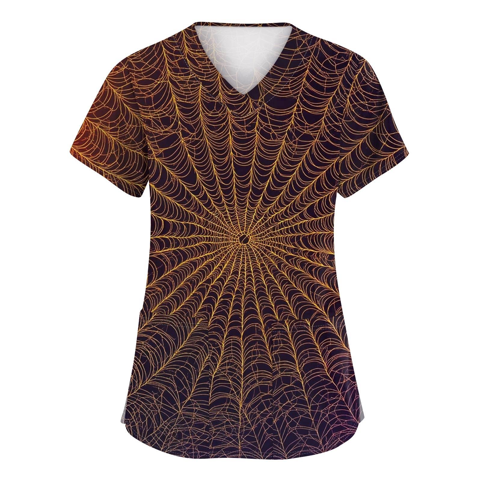 Women s Fashion V-neck Short-sleeved Work Uniform With Pockets, Halloween Print Top XXXXXL жовтий
Women s Fashion V-neck Short-sleeved Work Uniform With Pockets, Halloween Print Top XXXXXL жовтий