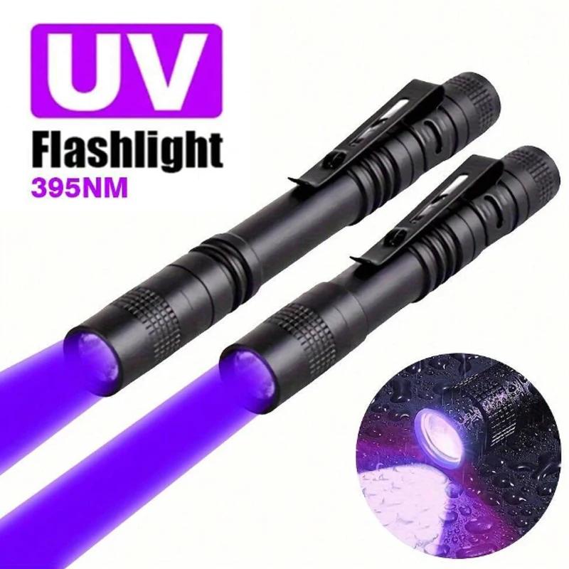 395nm UV Flashlight Ultraviolet Torch With Pen Clip Portable Violet Light Pet Urine Scorpion Detector UV Lamp Use AAA Batteries
395nm UV Flashlight Ultraviolet Torch With Pen Clip Portable Violet Light Pet Urine Scorpion Detector UV Lamp Use AAA Batteries