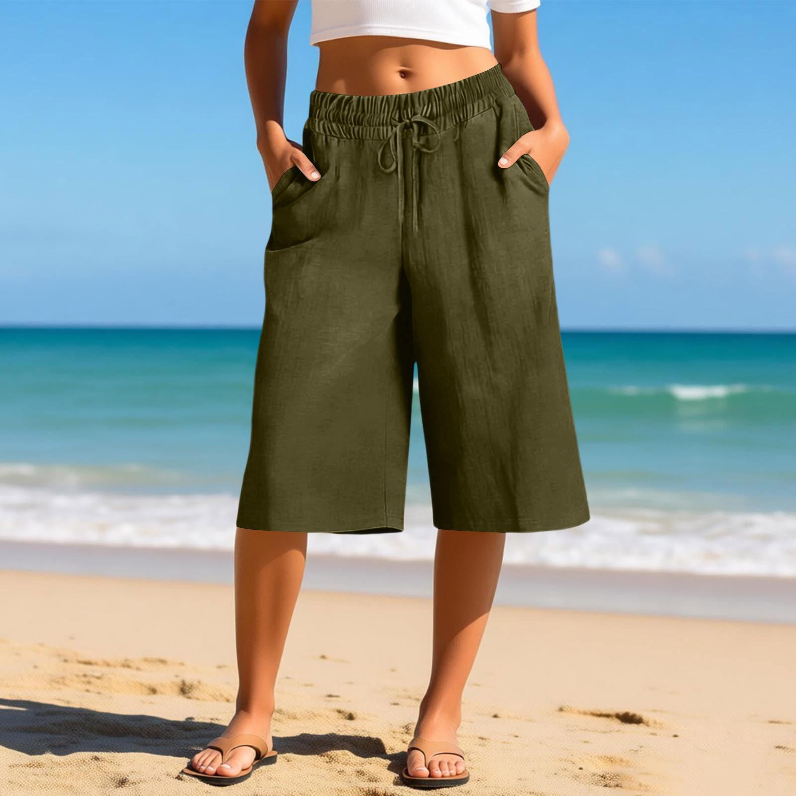 Wide Leg Linen Pants Women Summer Loose Beach Pants For Women Vacation Lightweight Straight Leg Trousers With Pockets L армия зеленый
Wide Leg Linen Pants Women Summer Loose Beach Pants For Women Vacation Lightweight Straight Leg Trousers With Pockets L армия зеленый
