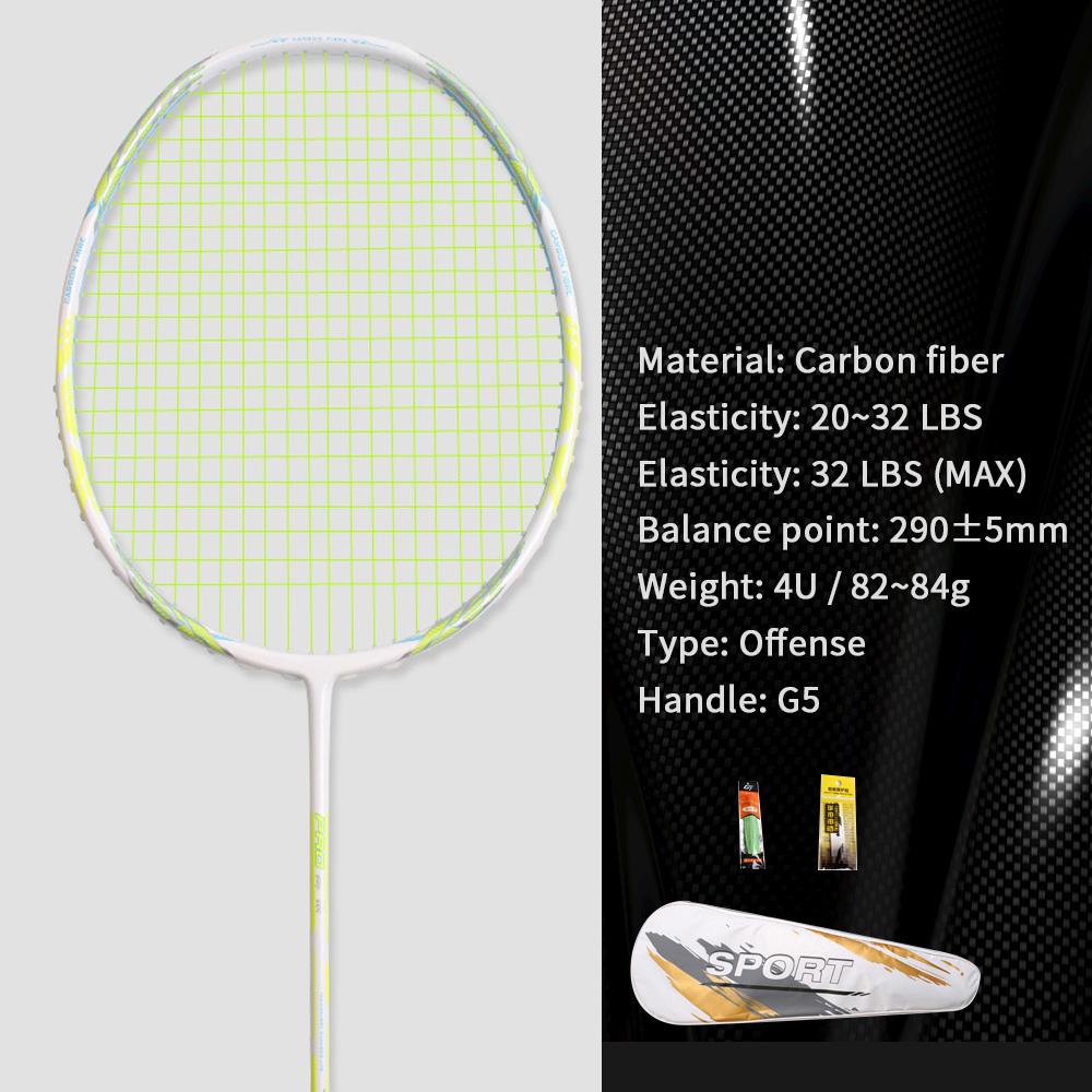 21-30 LBS badminton racket carbon fiber man woman adult high elasticity durable major Attack racket defense Competition level 21LBS
21-30 LBS badminton racket carbon fiber man woman adult high elasticity durable major Attack racket defense Competition level 21LBS