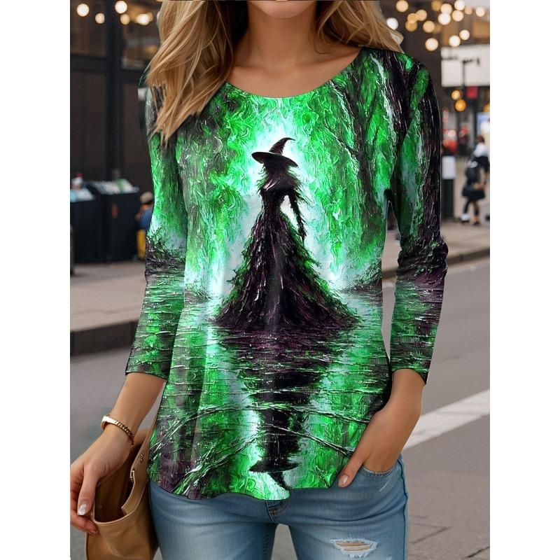 Women s T shirt Witch Long Sleeve Crew Neck Long Sleeve Casual Round Neck Regular Tops 5XL
Women s T shirt Witch Long Sleeve Crew Neck Long Sleeve Casual Round Neck Regular Tops 5XL