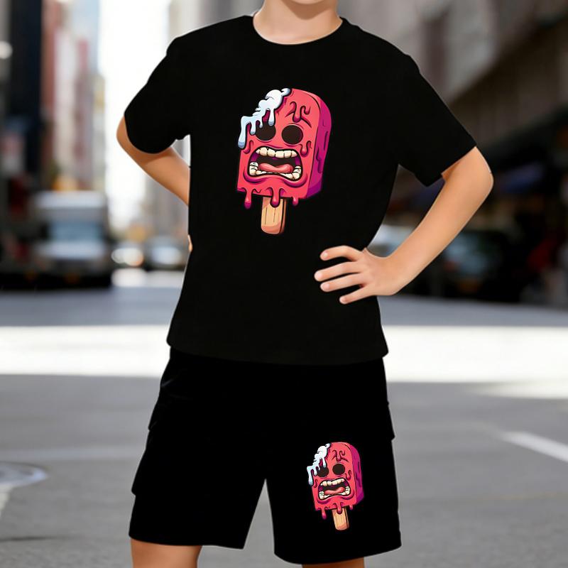 Boys 2 Piece Funny Ice Cream Printed Printed outfit, Short Sleeve T-Shirt and Shorts Set for Kids Age 5-14,White, Black Sporty Casual Summer Clothes 5-6 Years чёрный
Boys 2 Piece Funny Ice Cream Printed Printed outfit, Short Sleeve T-Shirt and Shorts Set for Kids Age 5-14,White, Black Sporty Casual Summer Clothes 5-6 Years чёрный