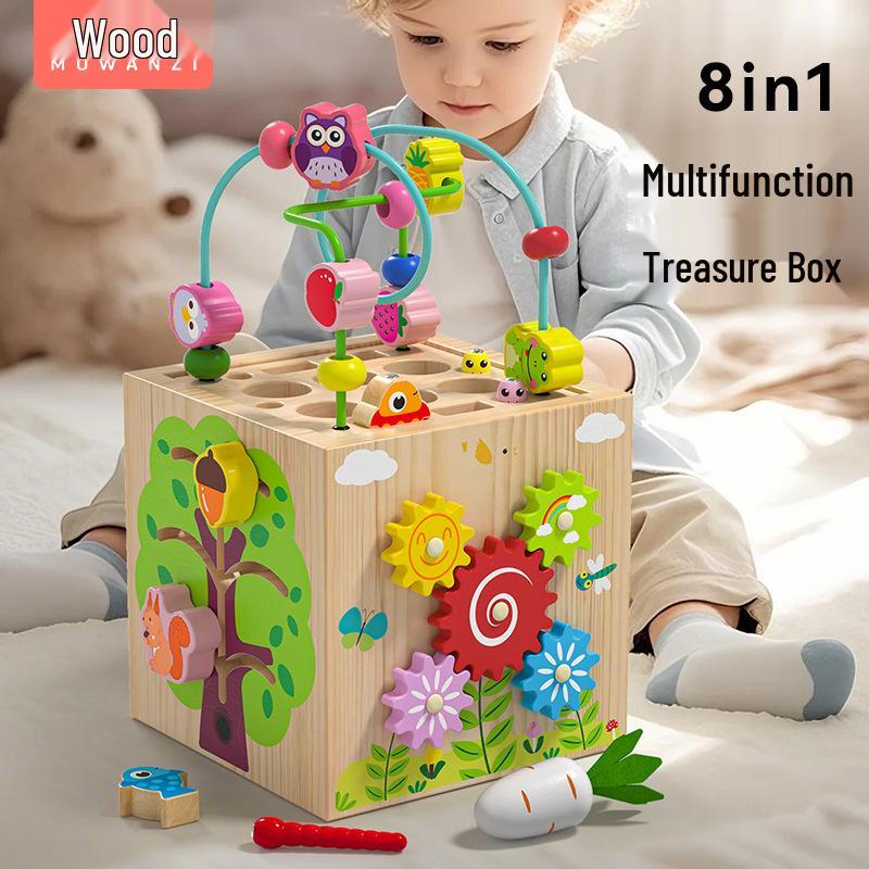Wooden Multifunctional Toy: 8-in-1 Fishing Game, Beaded Maze, Knocking Piano, and Shape Matching Puzzle Treasure Box for Early Education.
Wooden Multifunctional Toy: 8-in-1 Fishing Game, Beaded Maze, Knocking Piano, and Shape Matching Puzzle Treasure Box for Early Education.