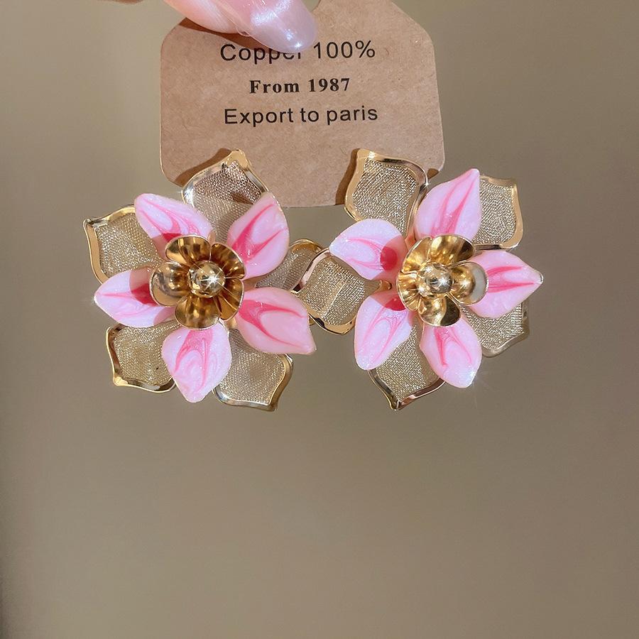 Korea Colorful Enamel Hollow Yarn Double Layered Flower Dangle Earrings for Women Gold Plated Iron Alloy Holiday Jewelry рожевий
Korea Colorful Enamel Hollow Yarn Double Layered Flower Dangle Earrings for Women Gold Plated Iron Alloy Holiday Jewelry рожевий