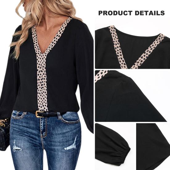 Yousheng Women Shirt V-neck Lantern Long Sleeve Loose Fit Pullover Tops Leopard Splicing Print Thin Blouse Leisure Daily Wear S чёрный
Yousheng Women Shirt V-neck Lantern Long Sleeve Loose Fit Pullover Tops Leopard Splicing Print Thin Blouse Leisure Daily Wear S чёрный