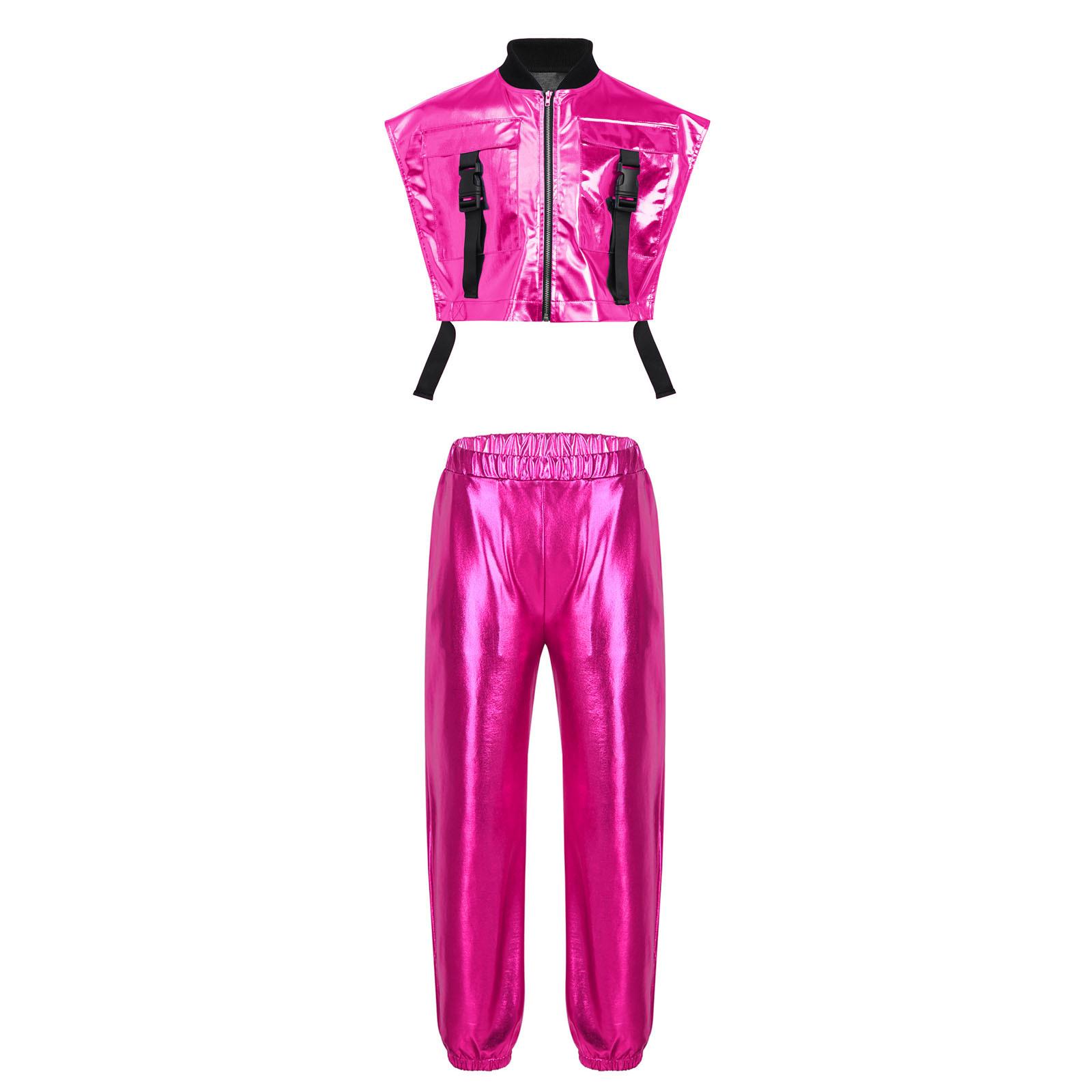 Girls Metallic Vest Jazz Performance Sleeveless Side Zipper Open Shiny Pants Elastic Waistband Dance Set 5-6 Years
Girls Metallic Vest Jazz Performance Sleeveless Side Zipper Open Shiny Pants Elastic Waistband Dance Set 5-6 Years