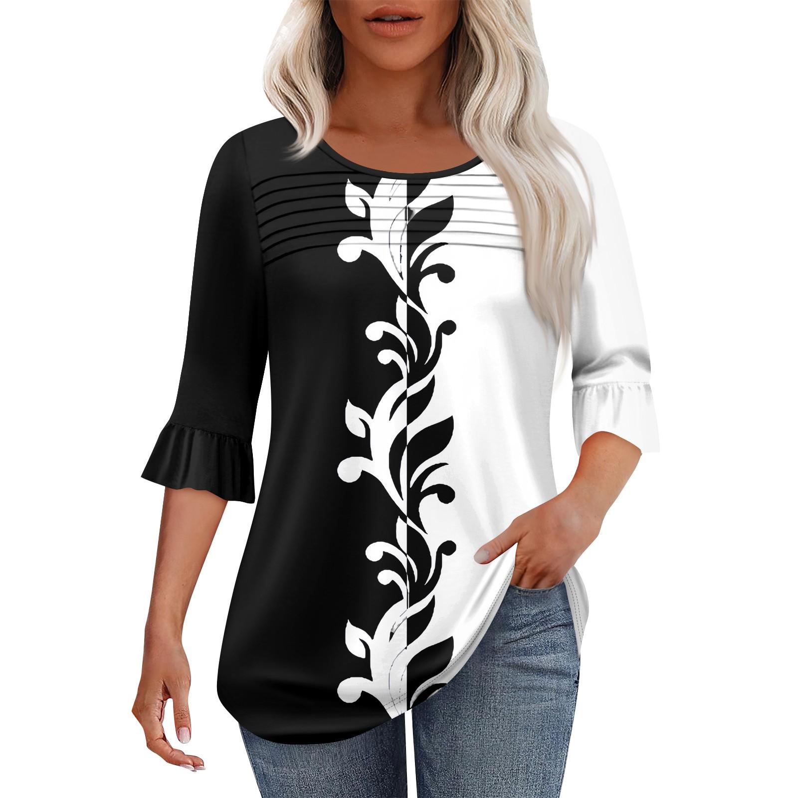 Женская мода круглый вырез шея плиссированный спереди напечатанные точки расклешенный топ рукав 3/4 XL белый
Женская мода круглый вырез шея плиссированный спереди напечатанные точки расклешенный топ рукав 3/4 XL белый