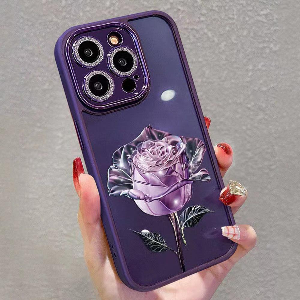 Glitter Camera Ring Case for iPhone 12 Pro Max 6.7 inch Rose Flower Pattern TPU Phone Cover with Lens Film Purple
Glitter Camera Ring Case for iPhone 12 Pro Max 6.7 inch Rose Flower Pattern TPU Phone Cover with Lens Film Purple