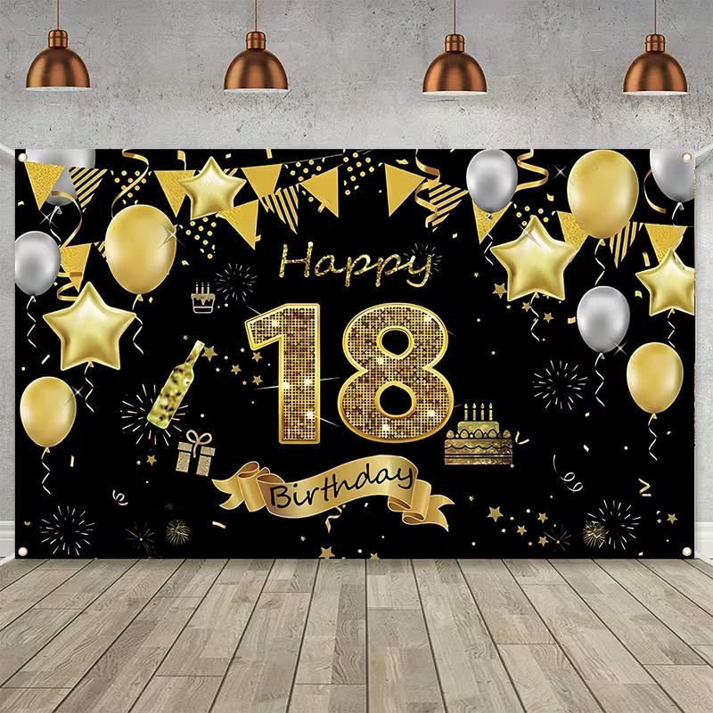2D 18th Birthday Photography Backdrop, Black & Gold Glitter Party Background 47.2x31.5inch/120*80cm
2D 18th Birthday Photography Backdrop, Black & Gold Glitter Party Background 47.2x31.5inch/120*80cm