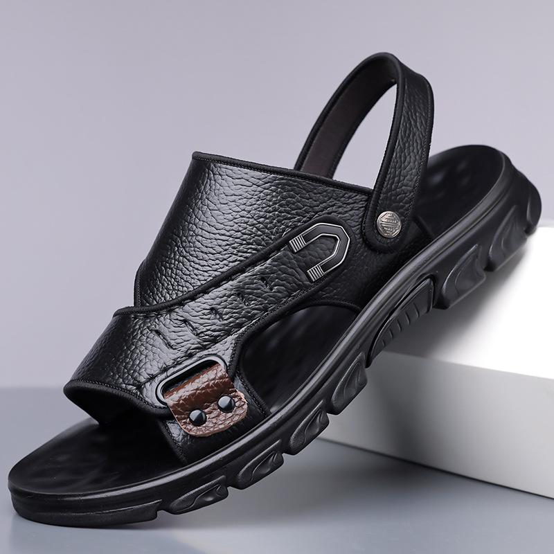 Дышащие мужские сандалии новая летняя коровья кожа повседневная уличная обувь пляжная обувь нескользящие двойного назначения крутые тапочки 38 чёрный
Дышащие мужские сандалии новая летняя коровья кожа повседневная уличная обувь пляжная обувь нескользящие двойного назначения крутые тапочки 38 чёрный