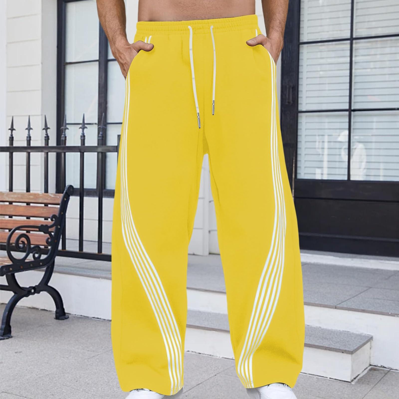 Men s Looped Sweatpants, Color-blocked Line Casual Pants, Men s Loose Pants XL жовтий
Men s Looped Sweatpants, Color-blocked Line Casual Pants, Men s Loose Pants XL жовтий