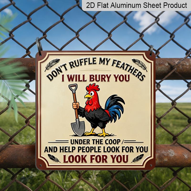 2D Flat - 1pc, Vintage Metal Aluminum Decorative Sign, Humorous Chicken Slogan, Retro Wall Decor, Home Decoration Suitable for Cottage Homes 20*20cm
2D Flat - 1pc, Vintage Metal Aluminum Decorative Sign, Humorous Chicken Slogan, Retro Wall Decor, Home Decoration Suitable for Cottage Homes 20*20cm