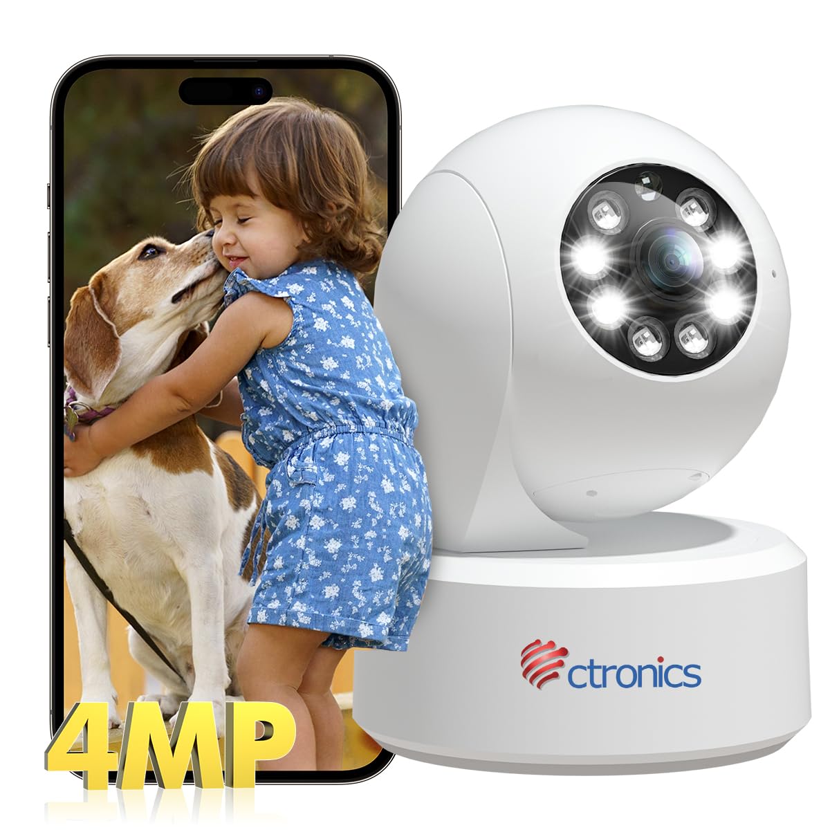 to Up and PC Ctronics Indoor Camera 4MP 5GHz Auto Tracking Pet Monitoring Camera Night Color Human Detection Preset Function Recording Conversation білий
to Up and PC Ctronics Indoor Camera 4MP 5GHz Auto Tracking Pet Monitoring Camera Night Color Human Detection Preset Function Recording Conversation білий