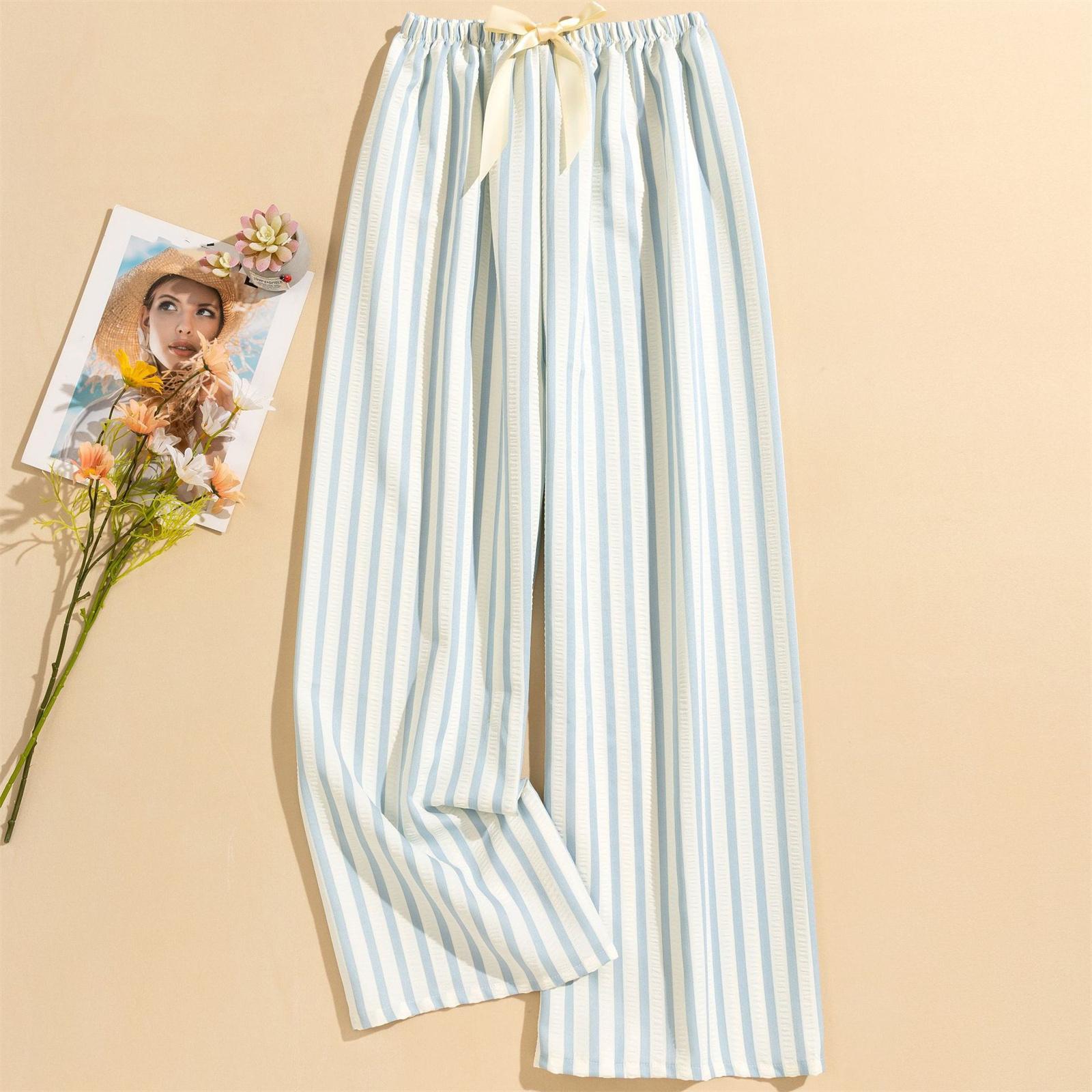 Women s Casual Fashion Sleep Pants Striped Loungewear Pants Wearable As Outerwear High-Waisted Pants One Size небесно-голубой
Women s Casual Fashion Sleep Pants Striped Loungewear Pants Wearable As Outerwear High-Waisted Pants One Size небесно-голубой