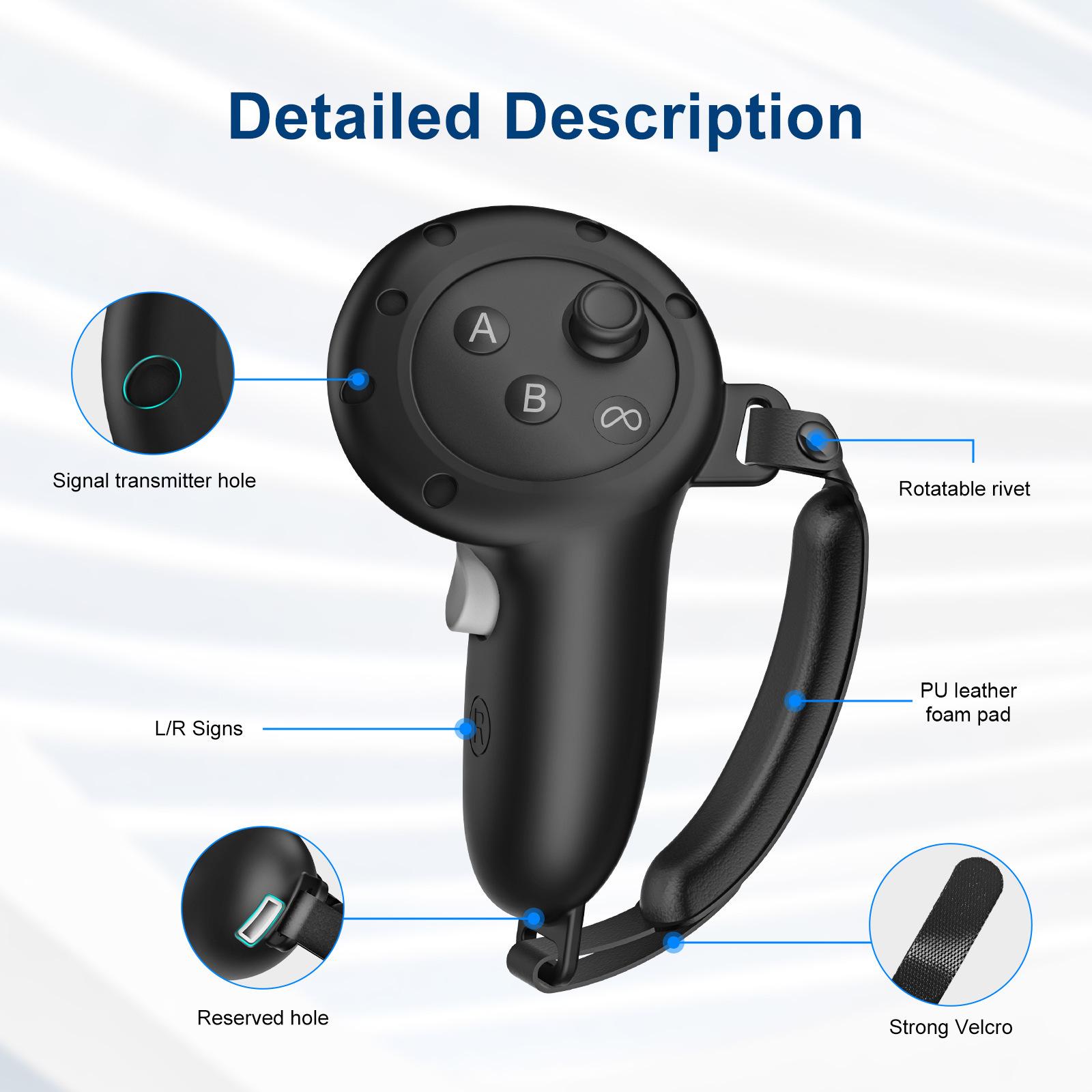 For Meta Quest 3S/3 Controller Grips Silicone Cover with Straps and Lens Protector Type A
For Meta Quest 3S/3 Controller Grips Silicone Cover with Straps and Lens Protector Type A