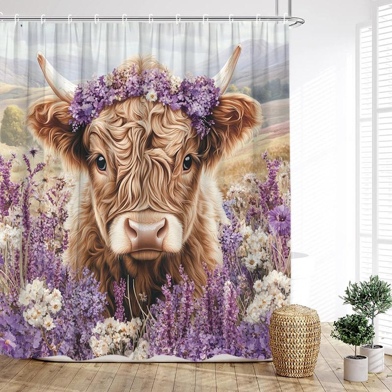 Funny Highland Cattle Shower Curtain Sunflower Floral Rustic Farm Cow Animal Bath Curtains Fabric Home Bathroom Decor with Hooks 90x180cm-35x70in
Funny Highland Cattle Shower Curtain Sunflower Floral Rustic Farm Cow Animal Bath Curtains Fabric Home Bathroom Decor with Hooks 90x180cm-35x70in