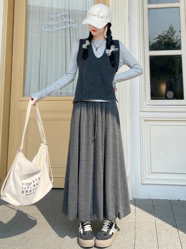 Solid Color Casual Long Skirt For Women Autumnr Fashion Women s Bubble Skirt Female Korean High Waist Elastic A-Line Skirt XL темно-сірий
Solid Color Casual Long Skirt For Women Autumnr Fashion Women s Bubble Skirt Female Korean High Waist Elastic A-Line Skirt XL темно-сірий
