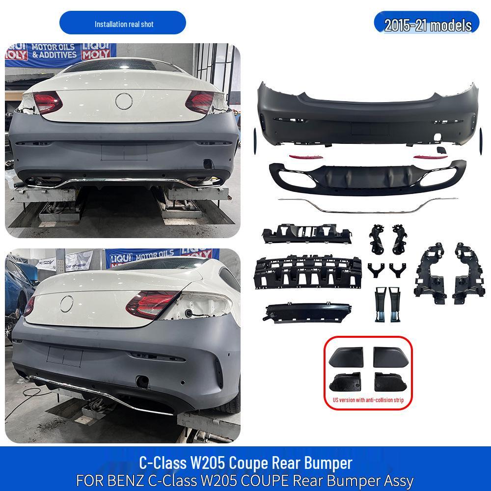 Rear Bumper Assembly for Mercedes-Benz C-Class W205 Coupe (2015-2021), Two-Door, Part A2058802406 Y-Shaped Bracket A2058858300
Rear Bumper Assembly for Mercedes-Benz C-Class W205 Coupe (2015-2021), Two-Door, Part A2058802406 Y-Shaped Bracket A2058858300