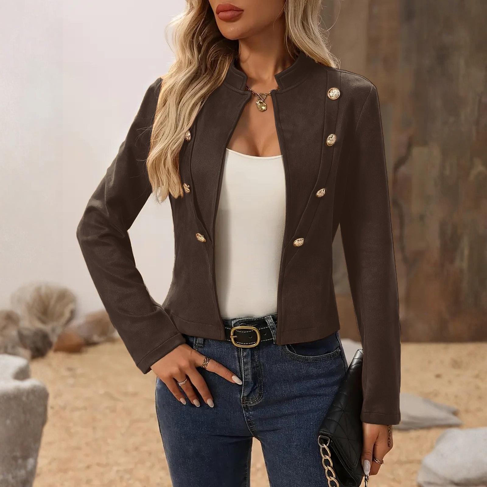 Женская куртка Повседневная Приталенная Лацкан Двубортная Мотоциклетная куртка Пальто L кофейный
Женская куртка Повседневная Приталенная Лацкан Двубортная Мотоциклетная куртка Пальто L кофейный
