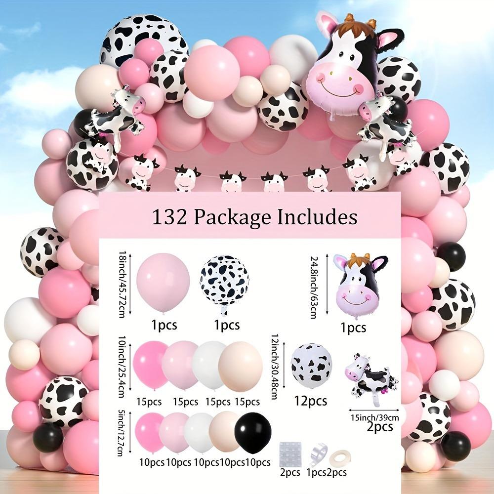 132PCS Cow Balloon Wreath Arch Kit for Birthday Party Decoration, Pink Cow Farm Theme Indoor Outdoor Decoration, Other
132PCS Cow Balloon Wreath Arch Kit for Birthday Party Decoration, Pink Cow Farm Theme Indoor Outdoor Decoration, Other