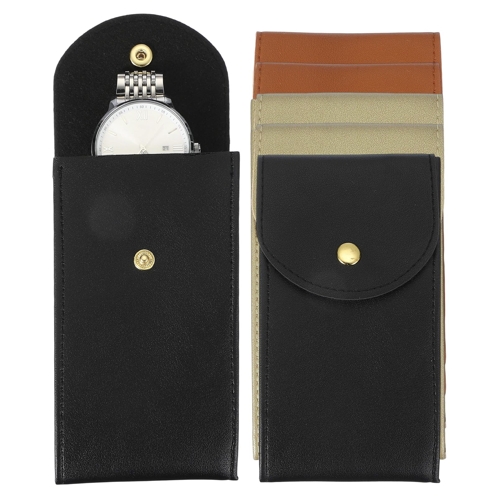 uxcell 6-Piece Set Leather Watch Pouch 13 x 7cm Mobile Phone Travel Case Jewelry Storage Bag for Men and Women with Snap Button Closure Black Brown
uxcell 6-Piece Set Leather Watch Pouch 13 x 7cm Mobile Phone Travel Case Jewelry Storage Bag for Men and Women with Snap Button Closure Black Brown